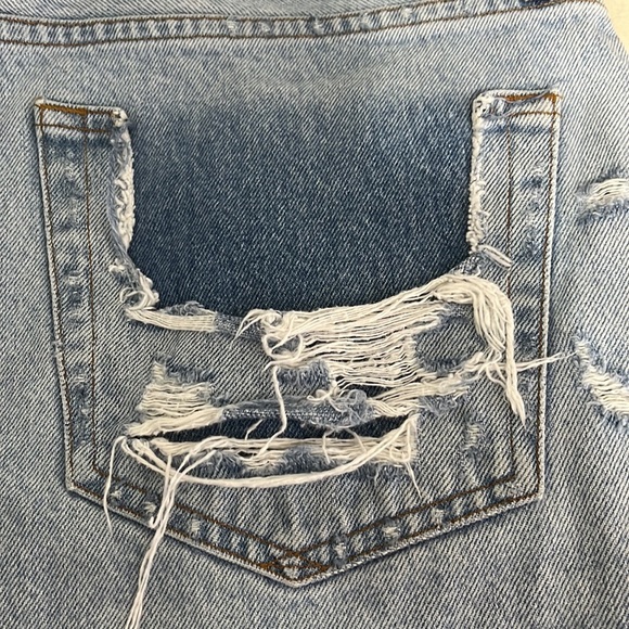 Agolde Parker Button Fly Cut Off Distressed Cotton Shorts - Size 32 - Picture 9 of 9